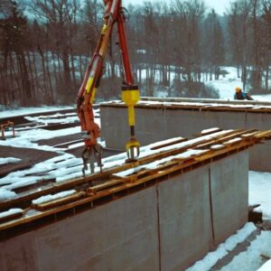 تصویر بتن‌ریزی در هوای سرد