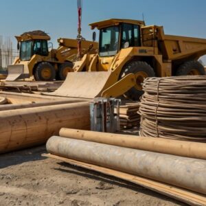 تصویر گودبرداری و ماشین‌الات